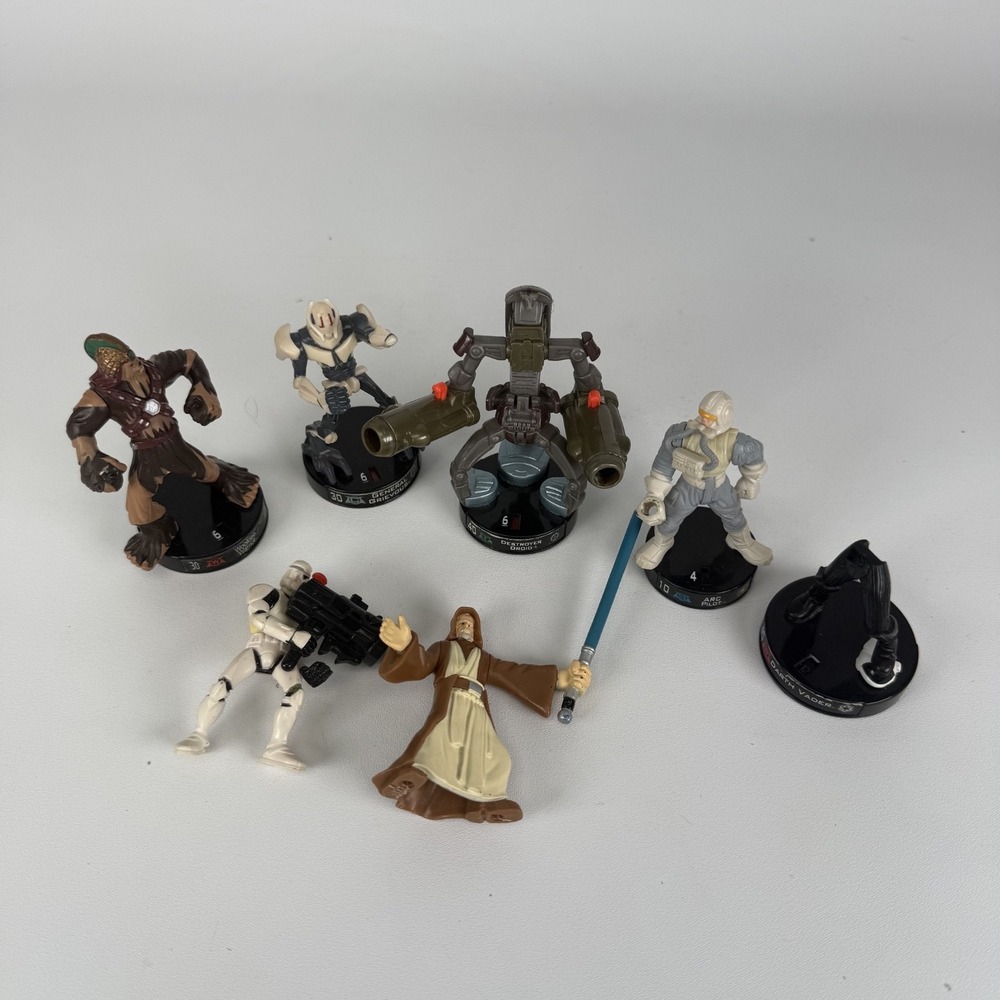 Hasbro 2005 Star Wars Attactix - Lot of 6 Figures FOR PARTS